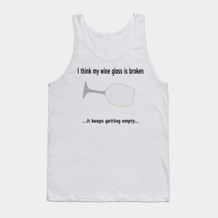 Broken wine glass - white wine for light bg Tank Top